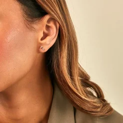 Boucles D'Oreilles Puces Hopcyn Or Jaune Oxyde De Zirconium