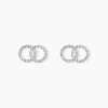 Boucles D'oreilles Puces Iwa Argent Blanc Oxyde De Zirconium