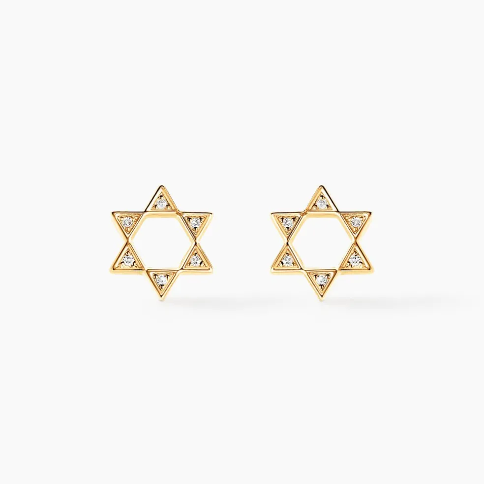 Boucles D'oreilles Puces Isak Or Jaune Diamant