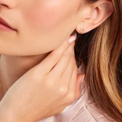 Boucles D'oreilles Puces Isak Or Jaune Diamant