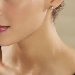 Boucles D'oreilles Puces Iloa Argent Blanc