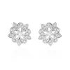 Boucles D'oreilles Puces Iona Argent Blanc Oxyde De Zirconium