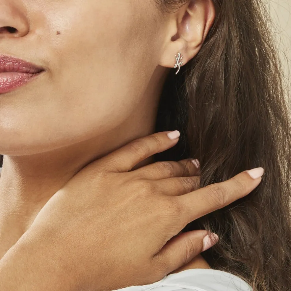 Boucles D'oreilles Puces Ivelyse Argent Blanc