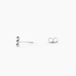 Boucles D'oreilles Puces Ina Argent Blanc