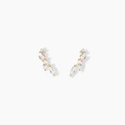 Boucles D'oreilles Puces Iuliana Or Jaune Oxyde De Zirconium