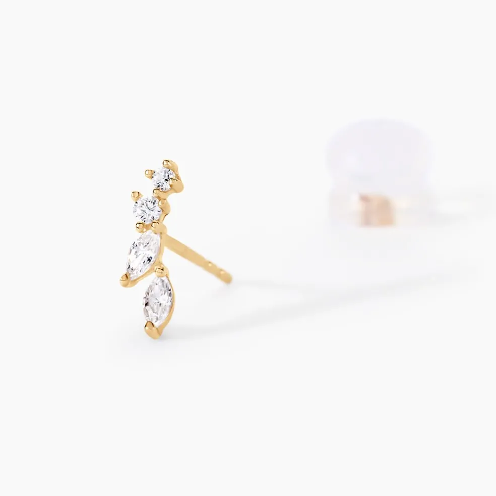 Boucles D'oreilles Puces Iuliana Or Jaune Oxyde De Zirconium