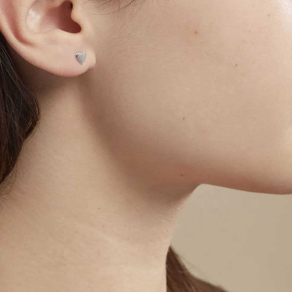 Boucles D'oreilles Puces Jeanne-françoise Argent Blanc