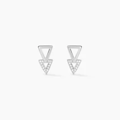 Boucles D'oreilles Puces Joy Or Blanc Diamant