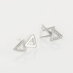 Boucles D'oreilles Puces Joy Or Blanc Diamant