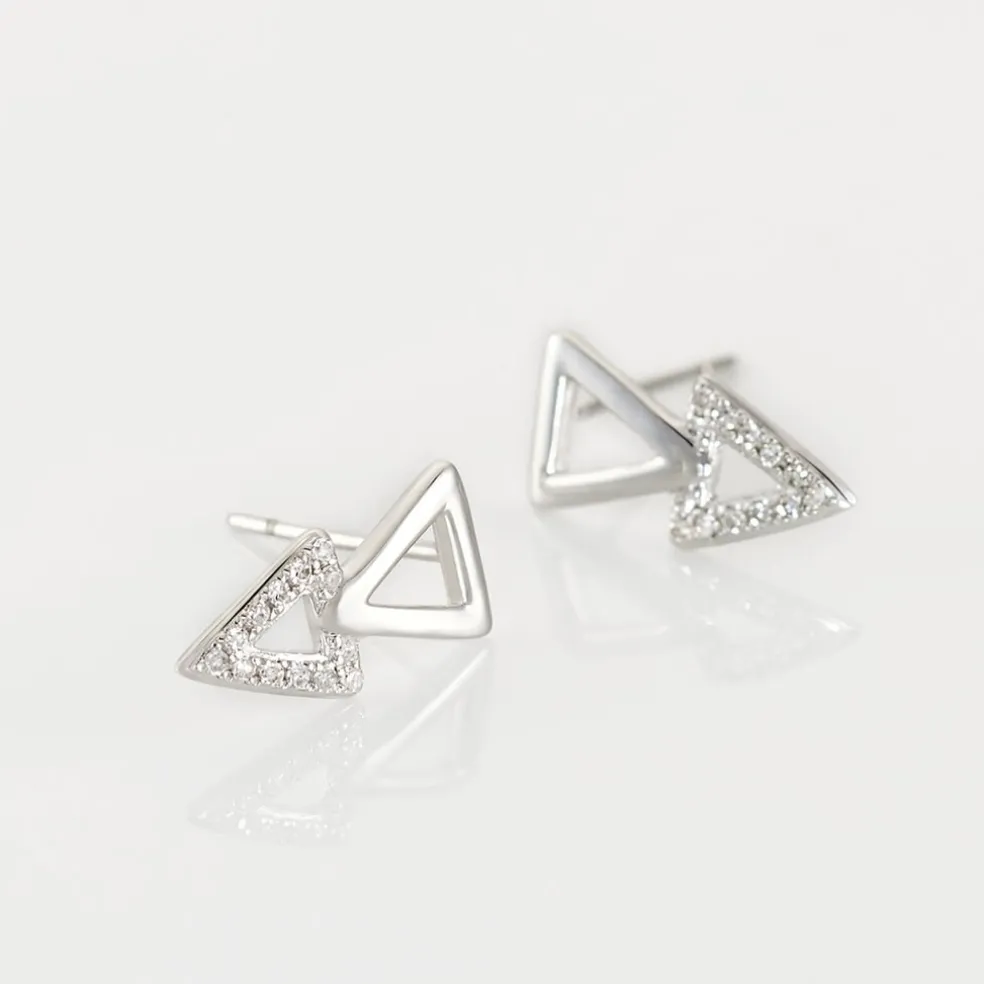 Boucles D'oreilles Puces Joy Or Blanc Diamant