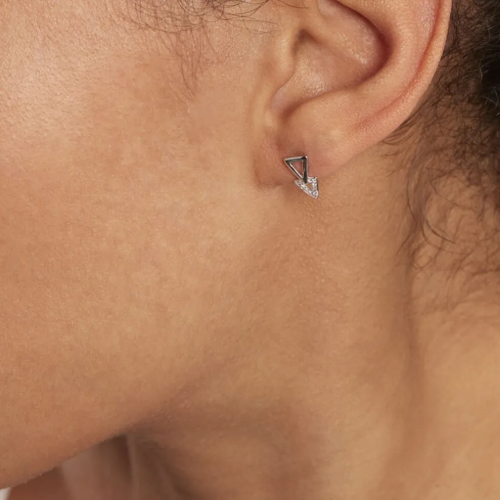 Boucles D'oreilles Puces Joy Or Blanc Diamant