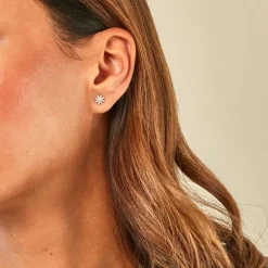 Boucles D'Oreilles Puces Josias Or Jaune Oxyde De Zirconium