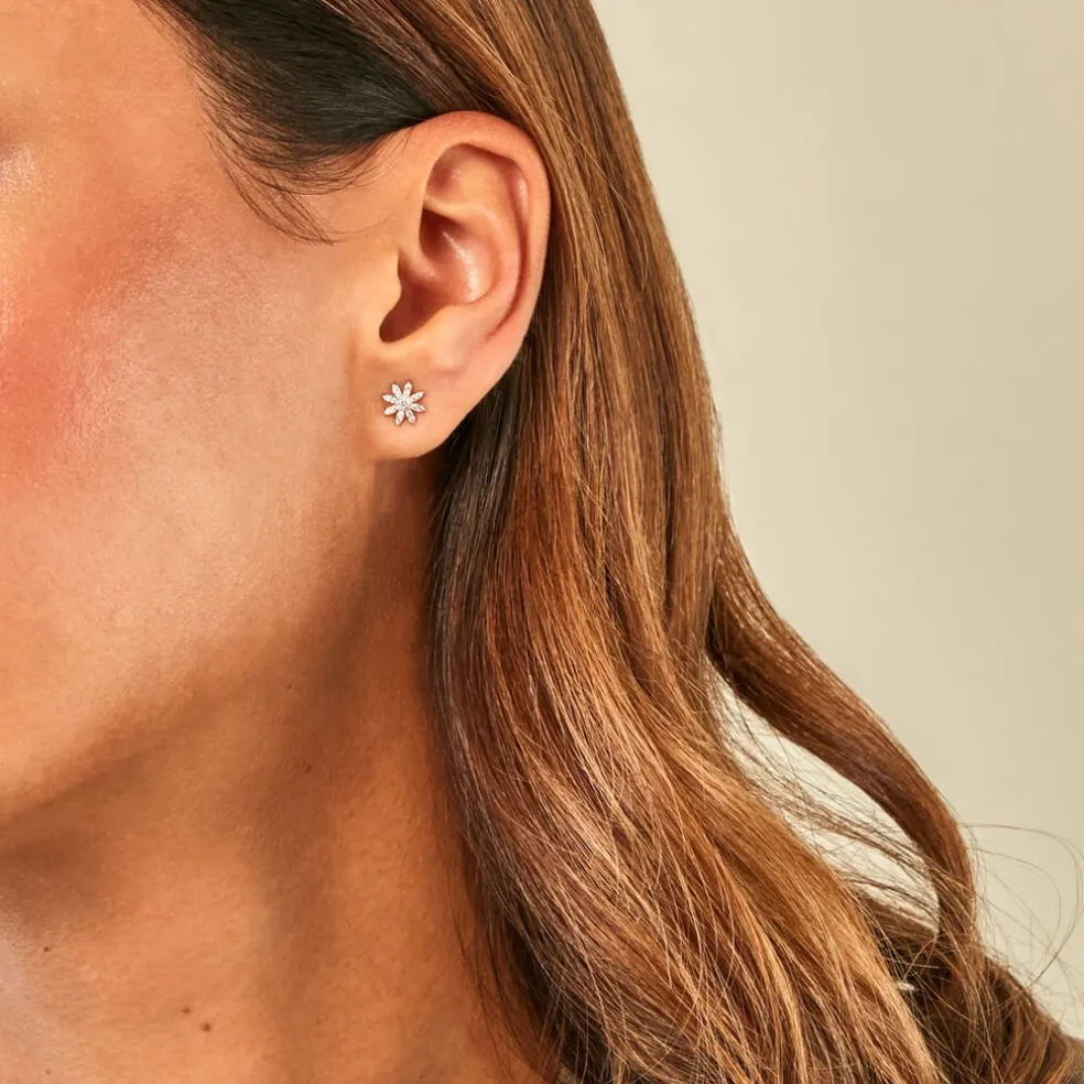 Boucles D'Oreilles Puces Josias Or Jaune Oxyde De Zirconium