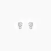 Boucles D'oreilles Puces Jill Argent Blanc Oxyde De Zirconium