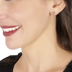 Boucles D'oreilles Puces Juliete Or Jaune Amethyste