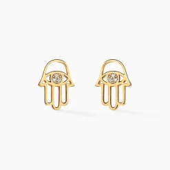 Boucles D'oreilles Puces Jamal Or Jaune Diamant