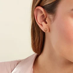 Boucles D'oreilles Puces Jamal Or Jaune Diamant