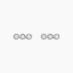 Boucles D'oreilles Puces Janys Argent Blanc Oxyde De Zirconium