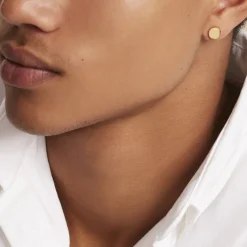 Boucles D'oreilles Puces Jourdan Eas Acier Doré