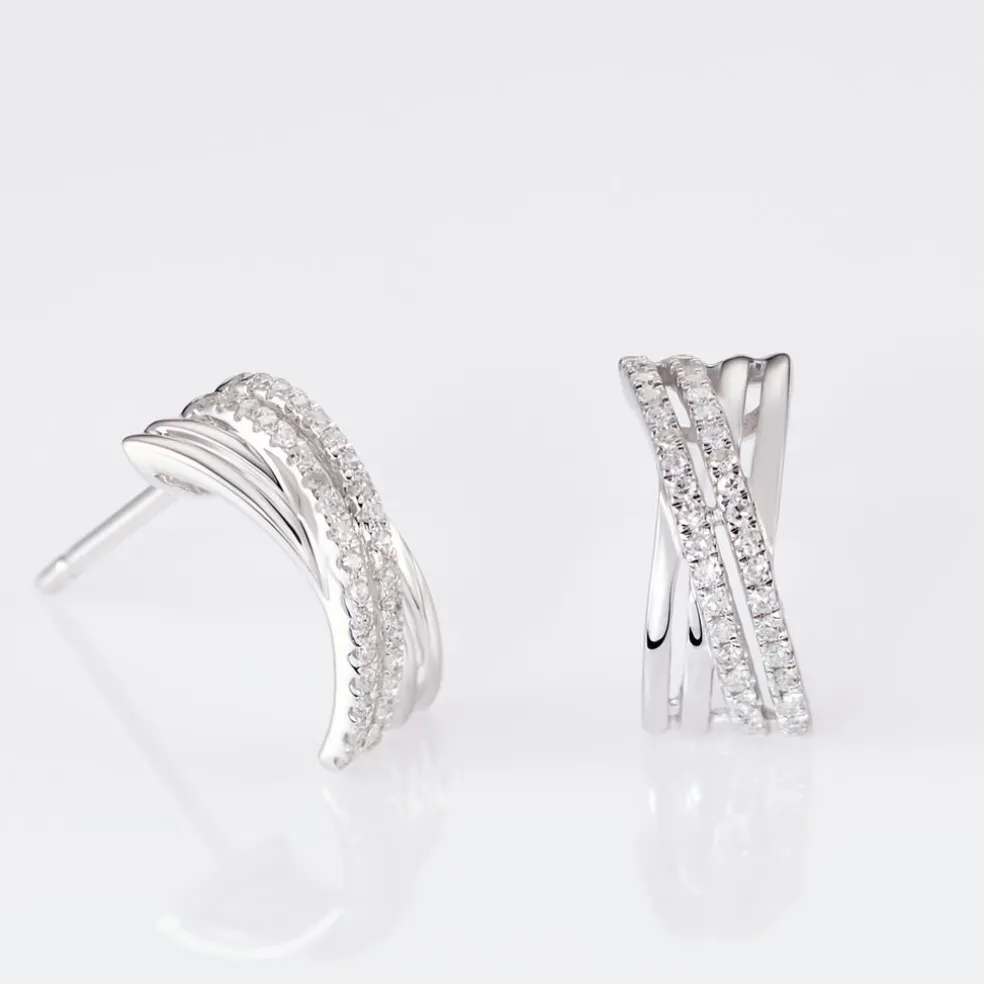 Boucles D'oreilles Puces Julianne Or Blanc Diamant
