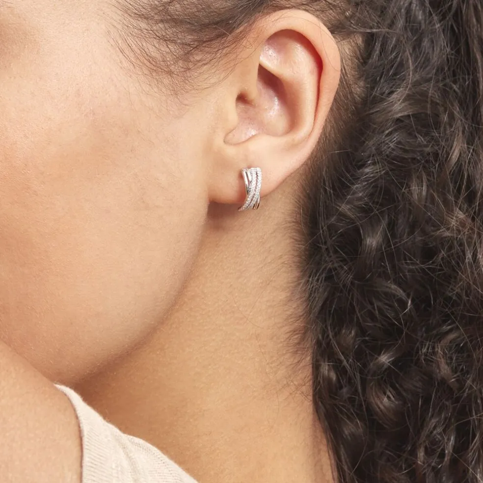 Boucles D'oreilles Puces Julianne Or Blanc Diamant