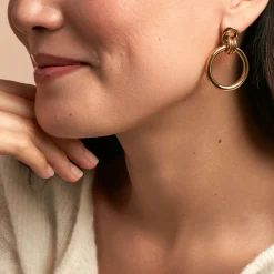 Boucles D'oreilles Puces Josephine Acier Doré