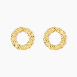Boucles D'Oreilles Puces Josephe Acier Jaune