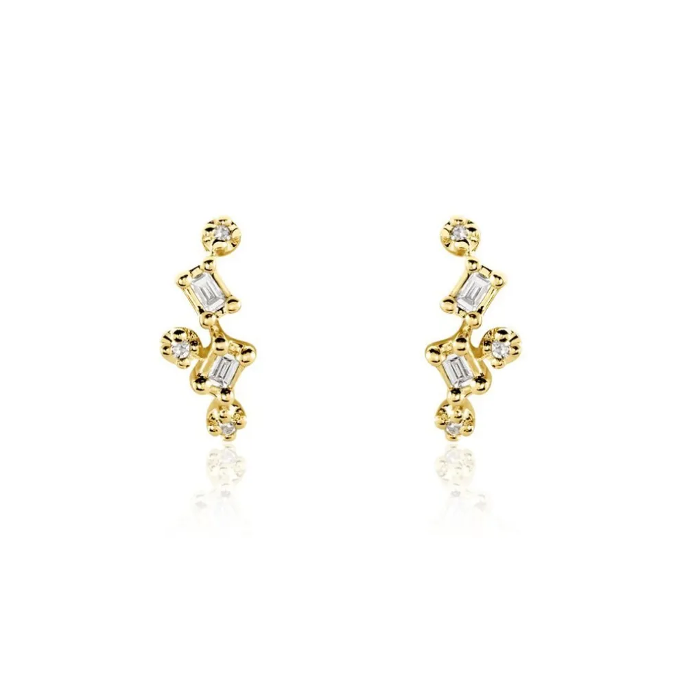 Boucles D'oreilles Puces Joy Or Jaune Diamant