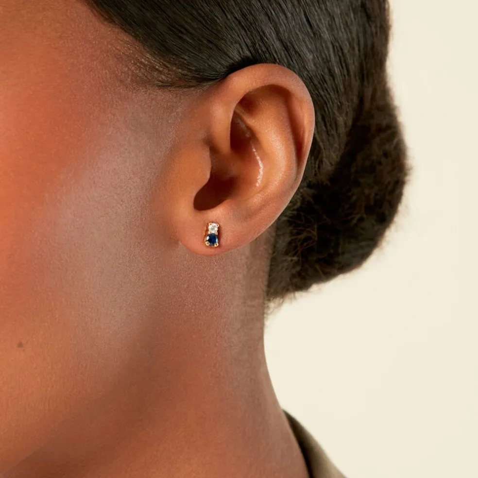 Boucles D'Oreilles Puces Jetta Or Jaune Oxyde De Zirconium