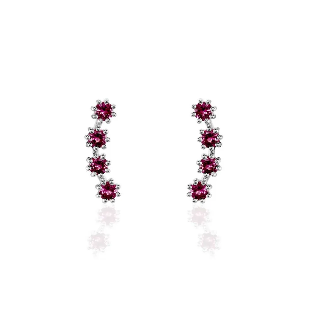 Boucles D'oreilles Puces Karrie Argent Blanc Oxyde De Zirconium