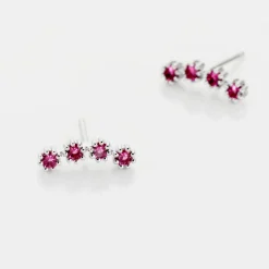 Boucles D'oreilles Puces Karrie Argent Blanc Oxyde De Zirconium