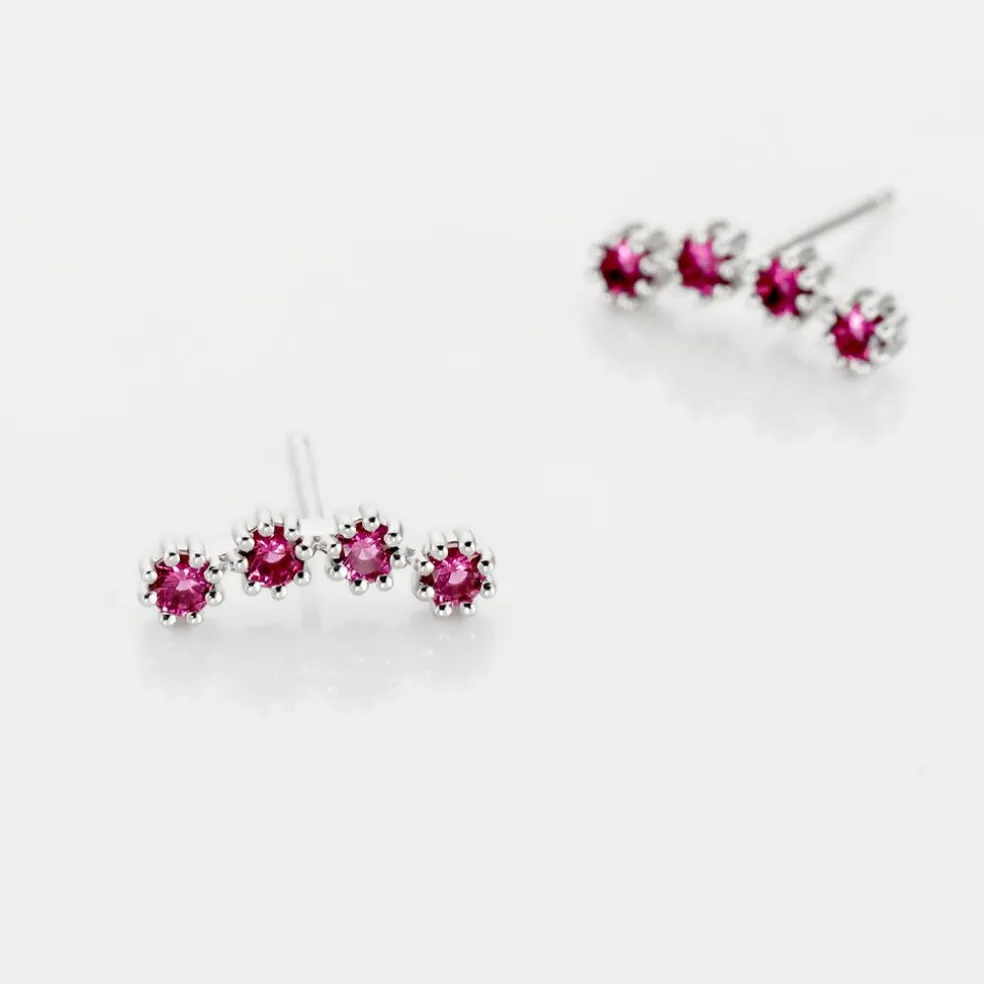 Boucles D'oreilles Puces Karrie Argent Blanc Oxyde De Zirconium