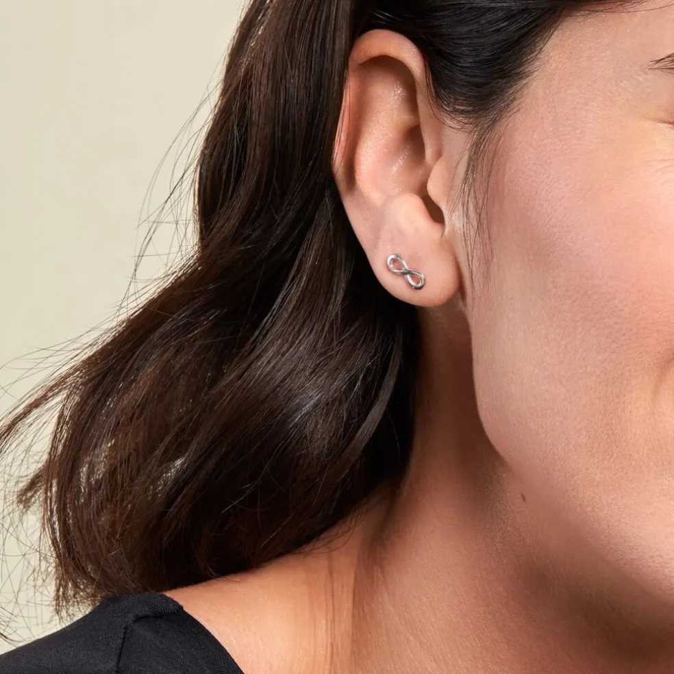 Boucles D'oreilles Puces Kamy Argent Blanc