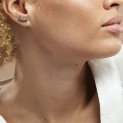 Boucles D'oreilles Puces Karrie Argent Blanc Oxyde De Zirconium