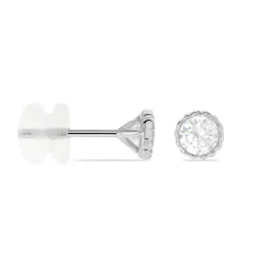 Boucles D'oreilles Puces Kadidia Or Blanc Oxyde De Zirconium
