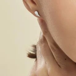 Boucles D'oreilles Puces Kayli Argent Blanc