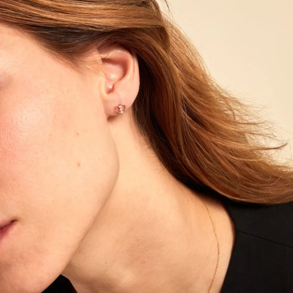 Boucles D'oreilles Puces Konnor Or Jaune Oxyde De Zirconium