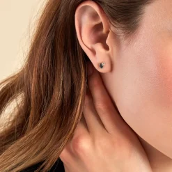 Boucles D'oreilles Puces Kobina Or Jaune Topaze Oxyde De Zirconium