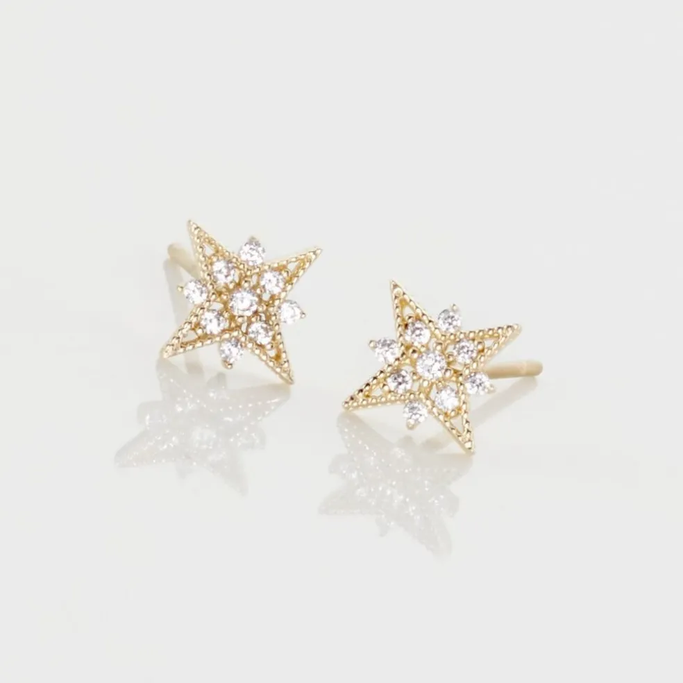 Boucles D'oreilles Puces Konstantsia Or Jaune Oxyde