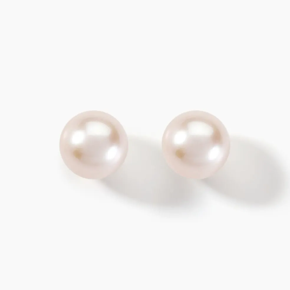 Boucles D'oreilles Puces Kesya Or Jaune Perle De Culture