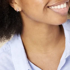 Boucles D'oreilles Puces Kirsten Or Jaune Rubis Et Diamant