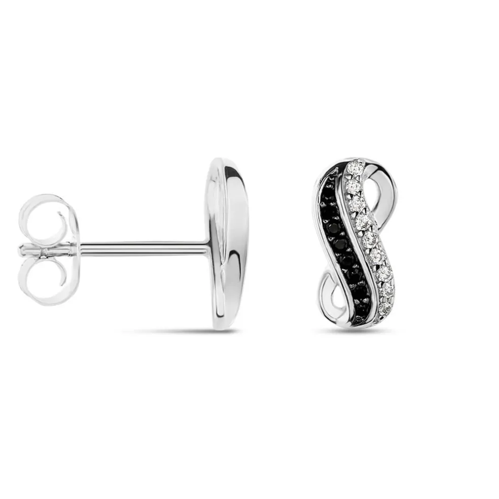 Boucles D'oreilles Puces Liraz Argent Blanc Oxyde De Zirconium