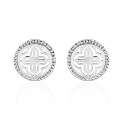 Boucles D'oreilles Puces Laetizia Celine Argent Blanc