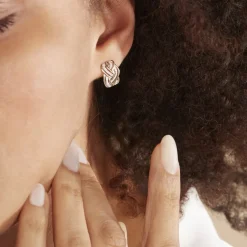 Boucles D'oreilles Puces Leopoldine Or Jaune Diamant