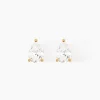 Boucles D'oreilles Puces Lyncia Plaqué Or Jaune Oxyde De Zirconium