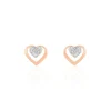 Boucles D'oreilles Puces Liana Or Rose Diamant