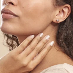 Boucles D'oreilles Puces Liana Or Rose Diamant