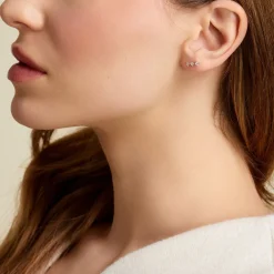 Boucles D'oreilles Puces Lorens Or Jaune Oxyde De Zirconium