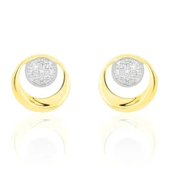Boucles D'oreilles Puces Liana Or Jaune Diamant