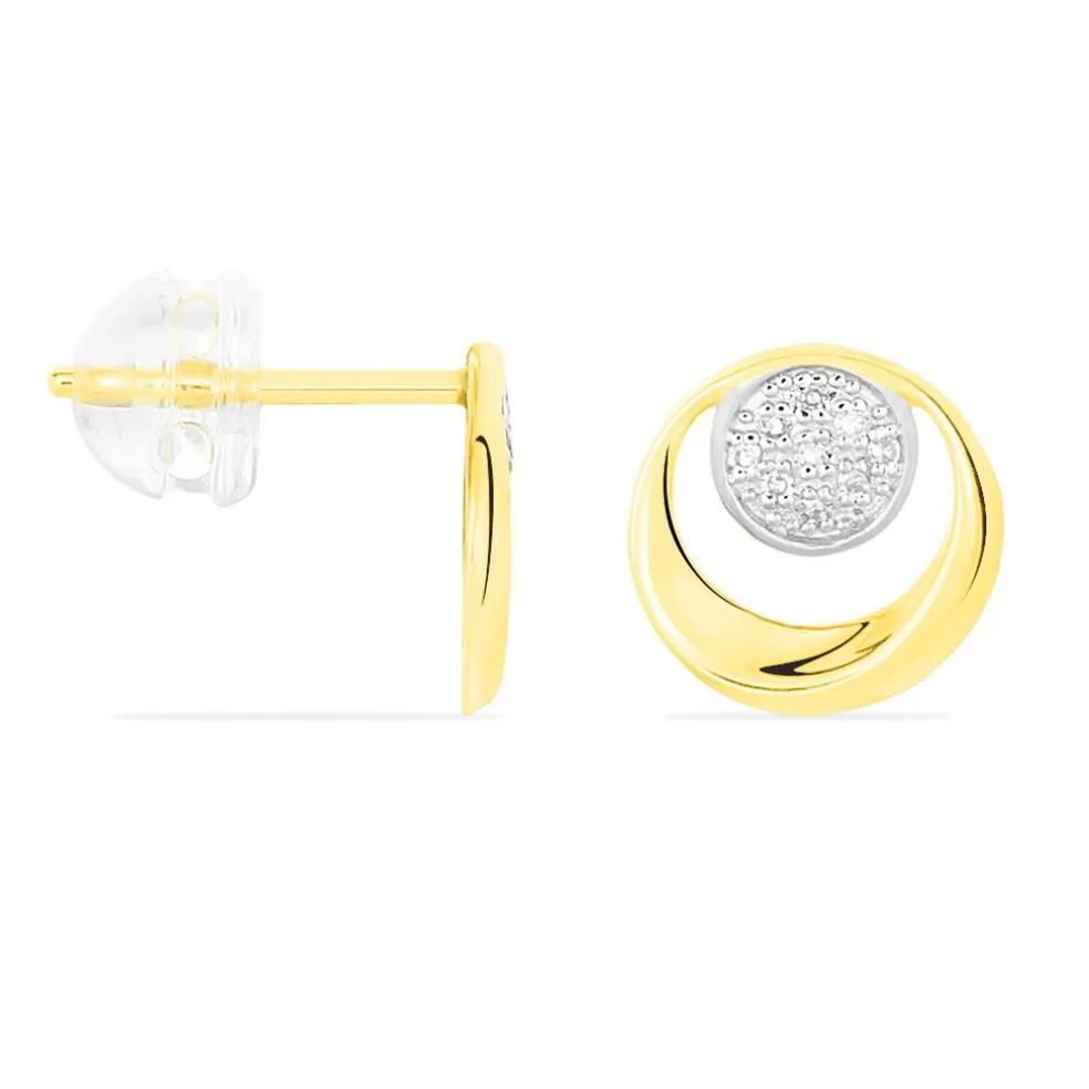 Boucles D'oreilles Puces Liana Or Jaune Diamant